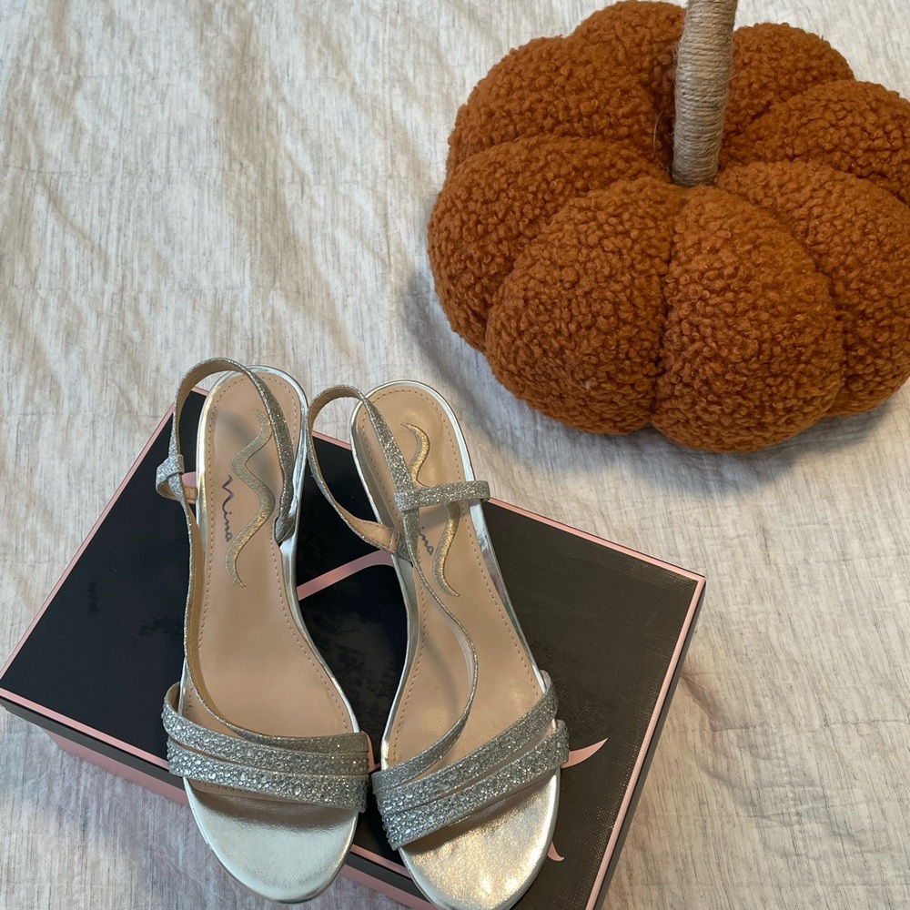 Nina Naydeen - YG Silver Johnson sparkly heels